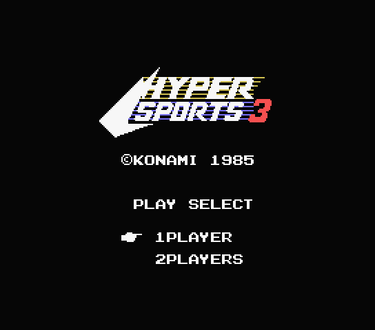 Hyper Sports 3 title screen for MSX